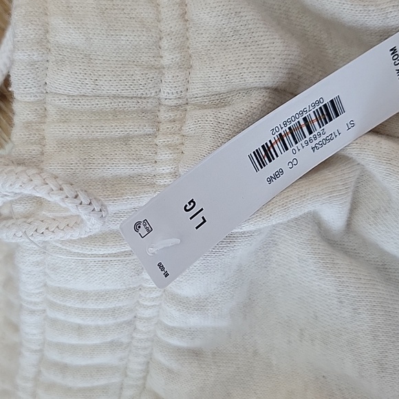 PINK Victoria's Secret Ivy Fleece Straight Leg Sweatpants Beige Stripe Large NWT - Picture 8 of 12